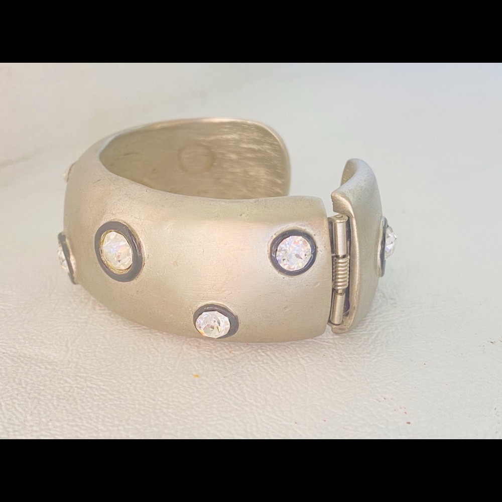 Vintage Kenneth Jay Lane Hinged Rhinestone Bracel… - image 2